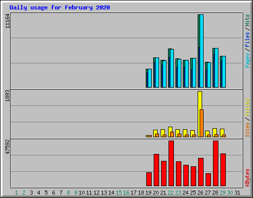 Daily usage for February 2020