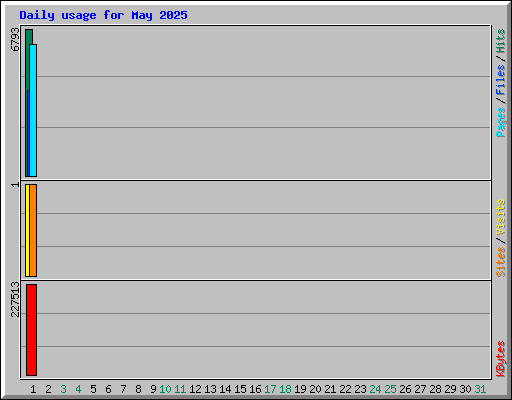 Daily usage for May 2025