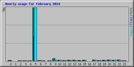 Hourly usage for February 2019