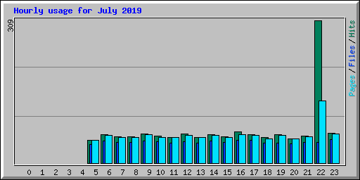 Hourly usage for July 2019