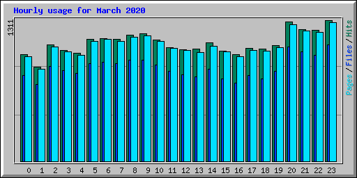 Hourly usage for March 2020