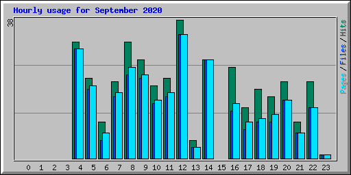 Hourly usage for September 2020