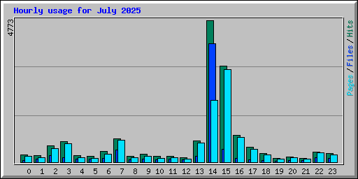 Hourly usage for July 2025