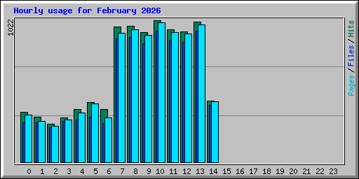 Hourly usage for February 2026